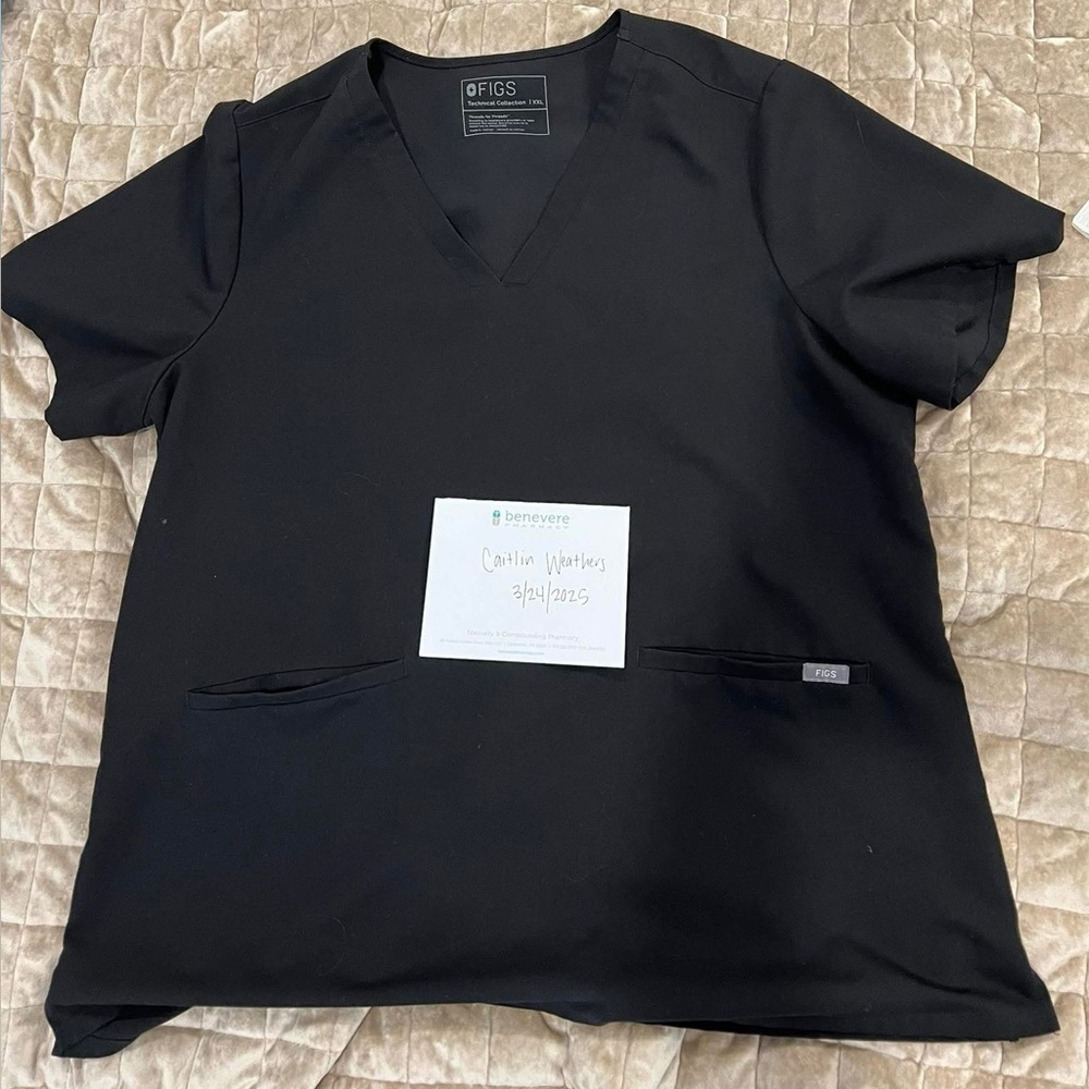FIGS XXL Casma Black Scrub Top